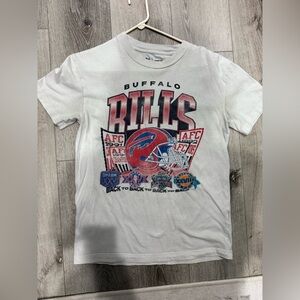 NFL Abercrombie Vintage Cream Team Apparel Buffalo Bills White and Red